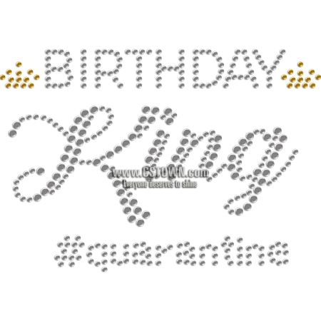 Birthday King & Quarantine Rhinestone Heat Transfer for Mask
